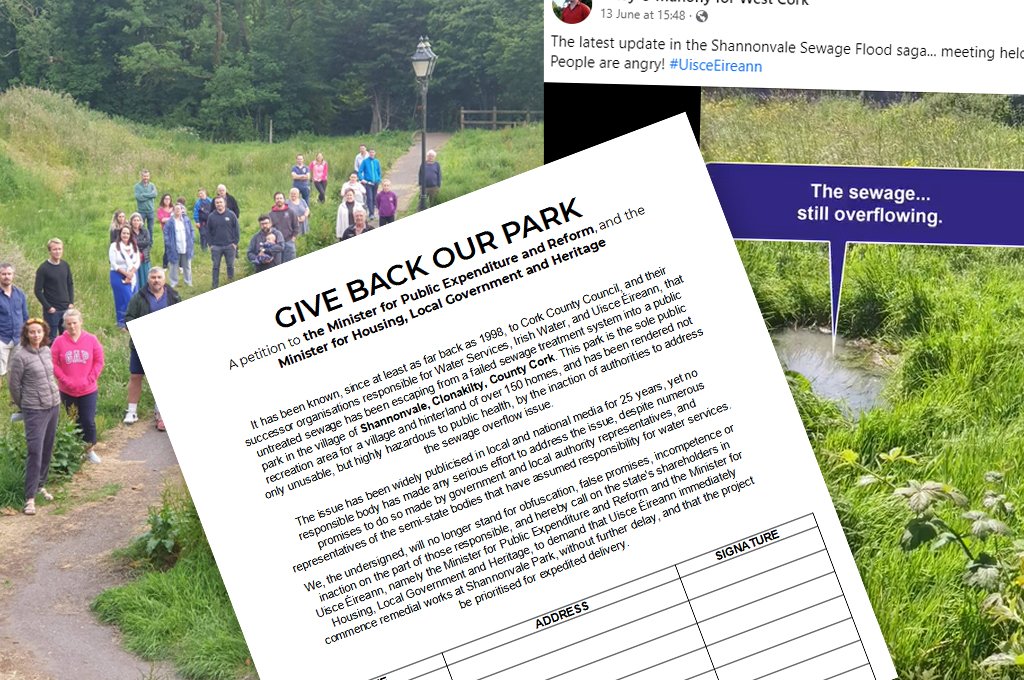 A picture of a petition created by the people of Shannonvale. Images of the park shown in the background.